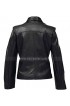 Women Black Leather Jacket With Buttons
